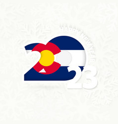 New Year 2023 For Colorado On Snowflake Background