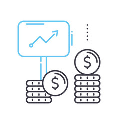 Sales Revenue Line Icon Outline Symbol