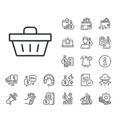 Shopping Cart Line Icon Online Buying Sign Cash