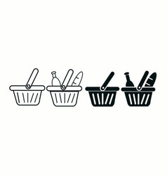 Basket Of Food Icon Supermarket