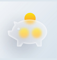 Piggy Bank Money Golden Coin Glassmorphism Icon