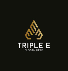 Triangle Triple E Letter Logo Image