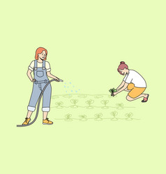 Women Working In Garden Together