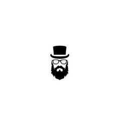 Cool Man With Beard Mustache And Sunglasses Logo