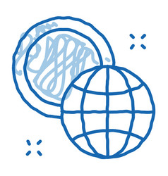 Rotation Earth Around Sun Doodle Icon Hand