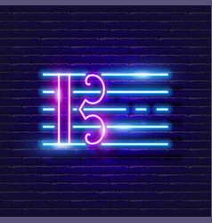 Alto Clef Neon Icon Music Glowing Sign Music