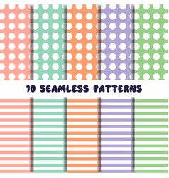 10 Seamless Patterns In Delicate Colors Polka