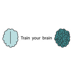 Brain Icon Train Your Mind Logo Creative Cartoon