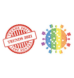 Grunge Trends 2021 Seal And Rainbow Digital Virus