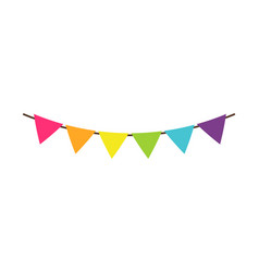 Party flags with confetti and ribbons Royalty Free Vector