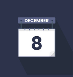 8th December Calendar Icon December 8 Calendar