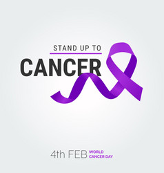 Stand Up To Cancer Ribbon Typography 4th Feb