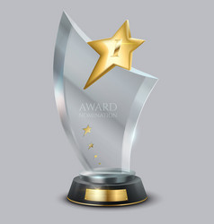 Glass Trophy With Stars For Achievement