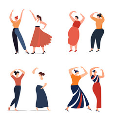 Six Diverse Women In Stylish Outfits Dancing