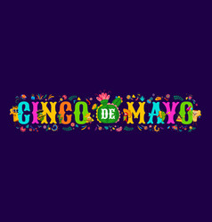 Cinco De Mayo Lettering Mexican Holiday Banner