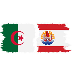 French Polynesia And Algeria Grunge Flags