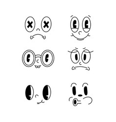 Retro Comic Faces Character Design