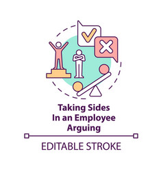 Taking Sides In Employee Arguing Concept Icon