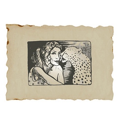 Underground Comix Lady With Leopard