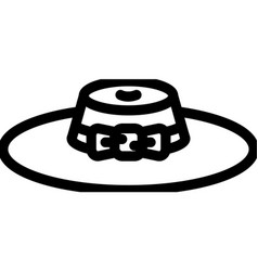 Women Summer Hat Line Icon