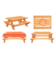 Wooden Picnic Table Cartoon Wood Garden Tables