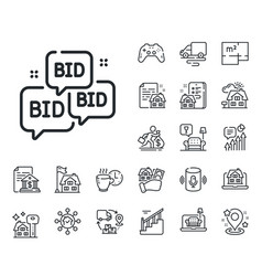 Bid Offer Line Icon Auction Sign Floor Plan