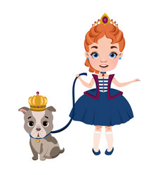 Cute Little Princess With A Dog