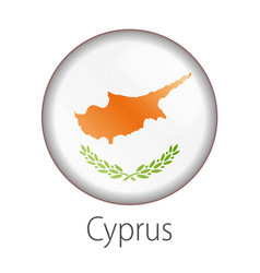 Cyprus Round Button Flag