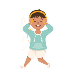 Energetic Boy With Headphones Dancing Moving