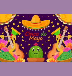 Flat Cinco De Mayo Festival Celebration Background