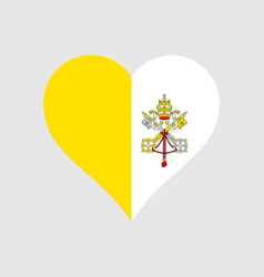 Vatican City Heart Love Flag Banner Icon Sign