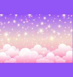 Fantasy Pink Unicorn Background With Clouds