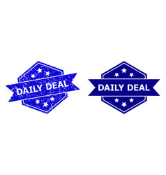 Hexagonal Daily Deal Stamp With Grunged Texture