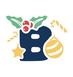 Letter B Is Decorated With Mistletoe