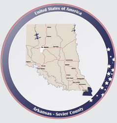 Map Sevier County In Arkansas