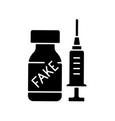 Fake Vaccine Black Glyph Icon