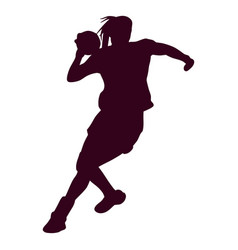 Girl Playing Handball Silhouette