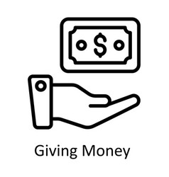 Giving Money Outline Icon Design