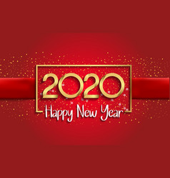 Happy New Year 2020 Golden Number In Square