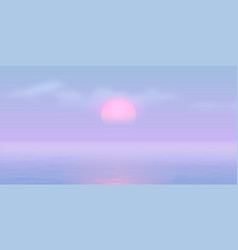 Sun Over The Sea With Road And Vaporwave 90s