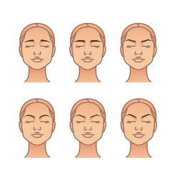 Woman Face With Different Eyebrow Forms