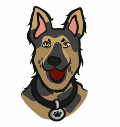 Alsatian Dog Face Cartoon