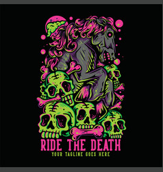 T Shirt Design Ride The Death With Muscular Horse