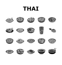 Thai Cuisine Food Asia Icons Set