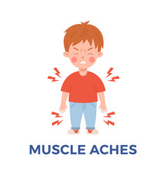 Child Suffering From Muscle Aches Flat