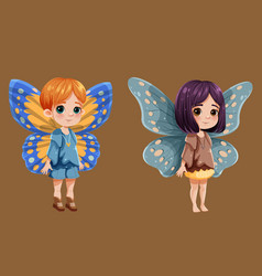 Cute Fairy Tale Cartoon Character With Butterfly