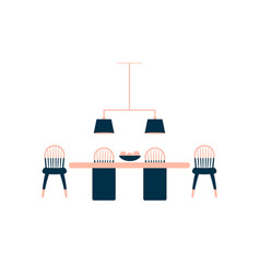 Dining Table And Chairs Color Icon