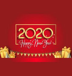 Happy New Year 2020 Golden Number In Square