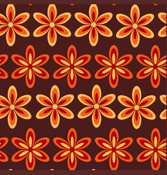 Retro 70s Groovy Flowers Seamless Pattern