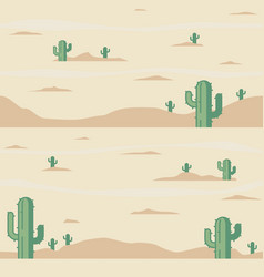 Seamless Pattern Of Desert With Cactus